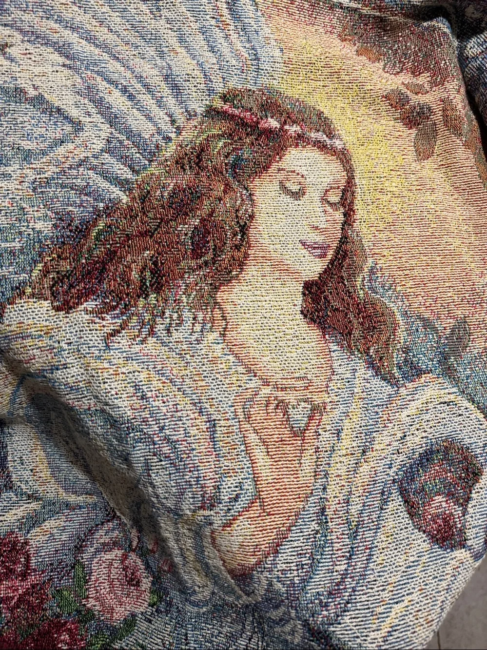 Angel of Love, Lena Liu Woven Made in USA Cotton Tapestry Blanket NEW With Tag